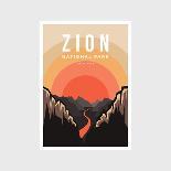 Great Smokey Mountains National Park Modern Poster Vector Illustration-DOMSTOCK-Photographic Print