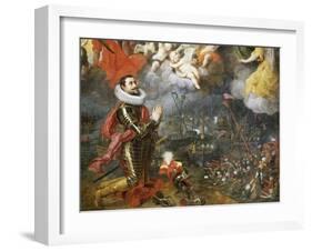 Don Alvaro De Bazan Giving Thanks after Victory over Turks in 1580-Hendrick Van Balen-Framed Giclee Print