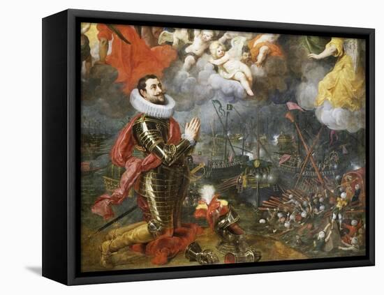 Don Alvaro De Bazan Giving Thanks after Victory over Turks in 1580-Hendrick Van Balen-Framed Stretched Canvas