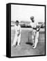 Don Bradman Gives Lesson-null-Framed Stretched Canvas