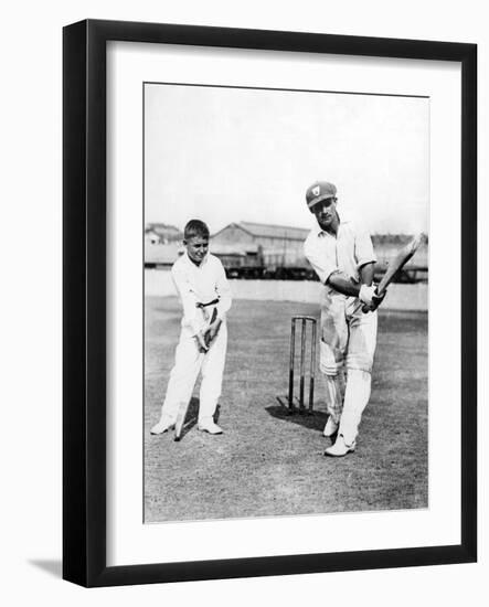 Don Bradman Gives Lesson-null-Framed Photographic Print