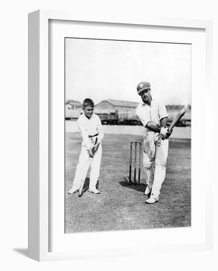 Don Bradman Gives Lesson-null-Framed Photographic Print