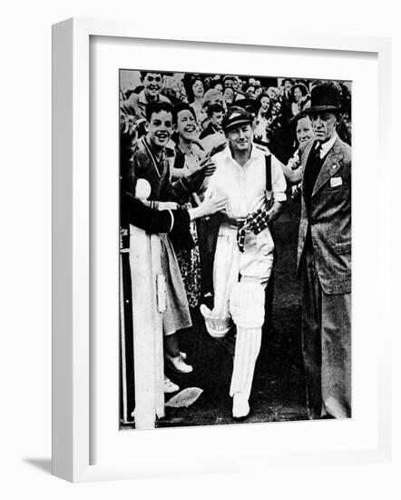 Don Bradman Going Out to Bat for the Last Time-null-Framed Photographic Print