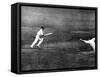 Don Bradman Square Cuts at Lord's, 1930-null-Framed Stretched Canvas