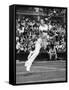 Don Budge in Full Length Action Portrait During Singles Match at Wimbledon Tennis Tournament-null-Framed Stretched Canvas