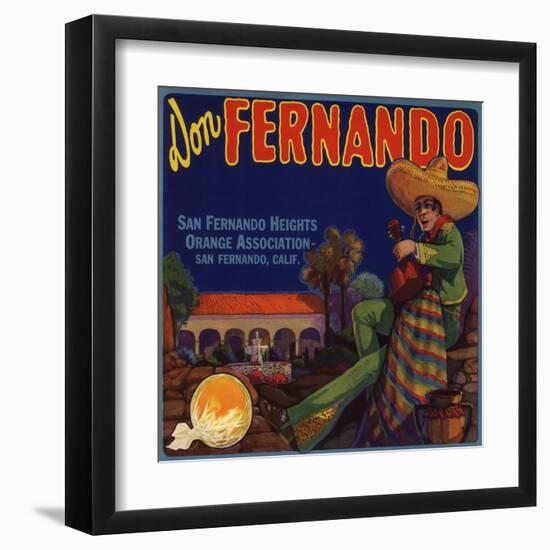 Don Fernando Brand - San Fernando, California - Citrus Crate Label-Lantern Press-Framed Art Print