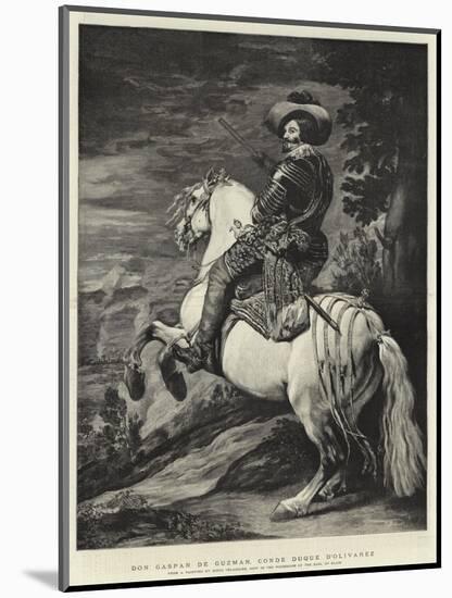 Don Gaspar De Guzman, Conde Duque D'Olivarez-Diego Velazquez-Mounted Giclee Print