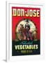 Don Jose Vegetables Label-null-Framed Art Print