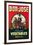 Don Jose Vegetables Label-null-Framed Art Print