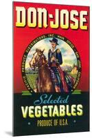 Don Jose Vegetables Label-null-Mounted Art Print