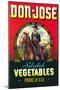 Don Jose Vegetables Label-null-Mounted Art Print