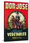 Don Jose Vegetables Label-null-Stretched Canvas