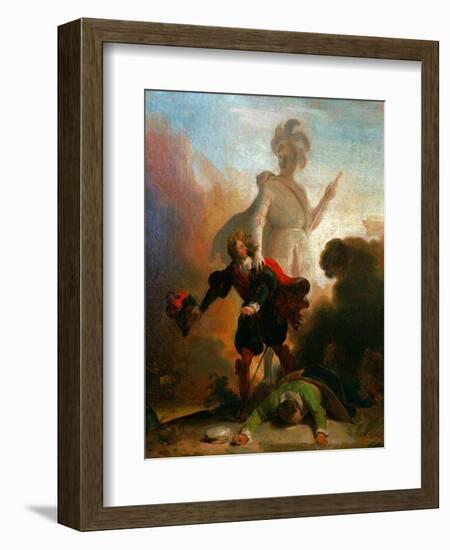 Don Juan And the Statue of the Commander-Alexandre Evariste Fragonard-Framed Giclee Print