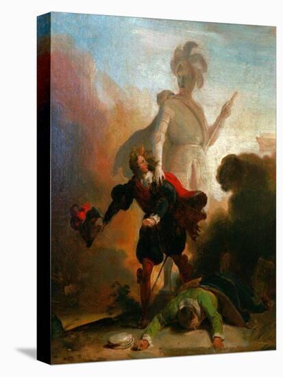 Don Juan And the Statue of the Commander-Alexandre Evariste Fragonard-Stretched Canvas