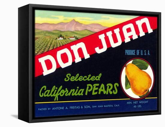 Don Juan Pear Label-null-Framed Stretched Canvas