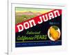 Don Juan Pear Label-null-Framed Art Print