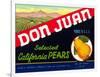 Don Juan Pear Label-null-Framed Art Print