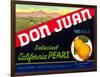 Don Juan Pear Label-null-Framed Art Print