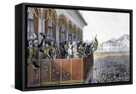 Don Pedro I's Acclamation as First Constitutional Emperor of Country-null-Framed Stretched Canvas