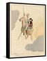 Don Quijote and Sancho Take to the Air on a Flying Machine in the Shape of a Horse-Joaquin Xaudaro-Framed Stretched Canvas