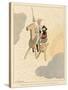 Don Quijote and Sancho Take to the Air on a Flying Machine in the Shape of a Horse-Joaquin Xaudaro-Stretched Canvas