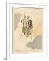 Don Quijote and Sancho Take to the Air on a Flying Machine in the Shape of a Horse-Joaquin Xaudaro-Framed Art Print