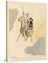 Don Quijote and Sancho Take to the Air on a Flying Machine in the Shape of a Horse-Joaquin Xaudaro-Stretched Canvas