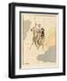 Don Quijote and Sancho Take to the Air on a Flying Machine in the Shape of a Horse-Joaquin Xaudaro-Framed Art Print