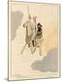 Don Quijote and Sancho Take to the Air on a Flying Machine in the Shape of a Horse-Joaquin Xaudaro-Mounted Art Print