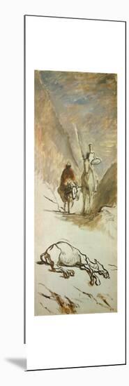 Don Quijote and the dead mule.-HONORE DAUMIER-Mounted Giclee Print