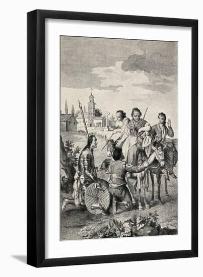 Don Quixote and Dulcinea, from 'The Garden Arbour Family Journal', Published 1905-null-Framed Giclee Print
