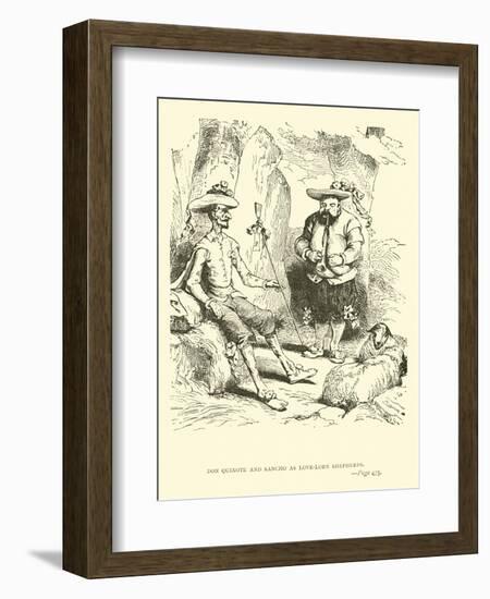 Don Quixote and Sancho as Love-Lorn Shepherds-Sir John Gilbert-Framed Giclee Print