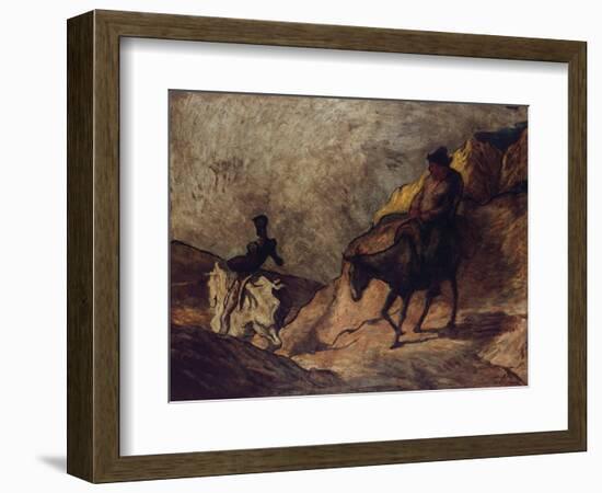 Don Quixote and Sancho Panza, 1866-1867-Honoré Daumier-Framed Giclee Print