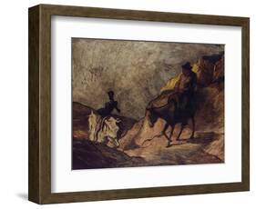 Don Quixote and Sancho Panza, 1866-1867-Honoré Daumier-Framed Giclee Print