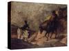 Don Quixote and Sancho Panza, 1866-1867-Honoré Daumier-Stretched Canvas