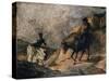Don Quixote and Sancho Panza, 1866-Honore Daumier-Stretched Canvas