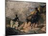 Don Quixote and Sancho Panza, 1866-Honore Daumier-Mounted Giclee Print