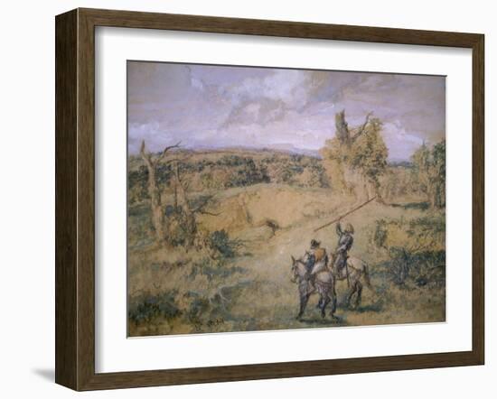 Don Quixote and Sancho Panza, 1894-John Gilbert-Framed Giclee Print