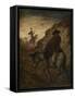 Don Quixote and Sancho Panza, C.1864–65 (Oil on Canvas)-Honore Daumier-Framed Stretched Canvas