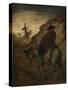 Don Quixote and Sancho Panza, C.1864–65 (Oil on Canvas)-Honore Daumier-Stretched Canvas