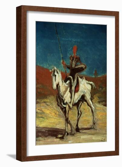 Don Quixote and Sancho Panza, circa 1865-1870-Honore Daumier-Framed Giclee Print