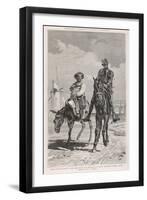 Don Quixote and Sancho Panza Discuss the Combat with the Windmills-Antonio Munoz Degrain-Framed Art Print