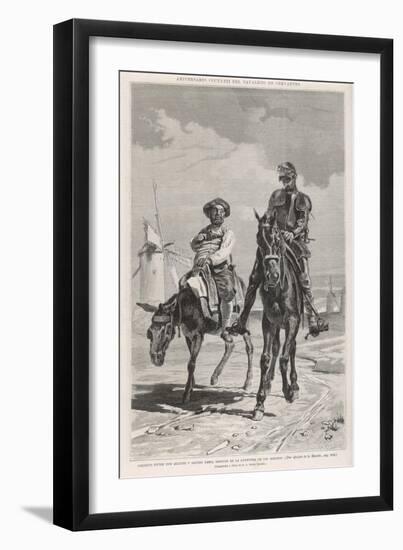 Don Quixote and Sancho Panza Discuss the Combat with the Windmills-Antonio Munoz Degrain-Framed Art Print