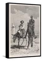 Don Quixote and Sancho Panza Discuss the Combat with the Windmills-Antonio Munoz Degrain-Framed Stretched Canvas