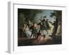 Don Quixote and Sancho Panza on a Wooden Horse-Jean-frederic Schall-Framed Giclee Print