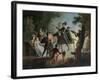 Don Quixote and Sancho Panza on a Wooden Horse-Jean-frederic Schall-Framed Giclee Print