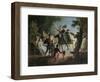 Don Quixote and Sancho Panza on a Wooden Horse-Jean-frederic Schall-Framed Giclee Print