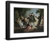 Don Quixote and Sancho Panza on a Wooden Horse-Jean-frederic Schall-Framed Giclee Print