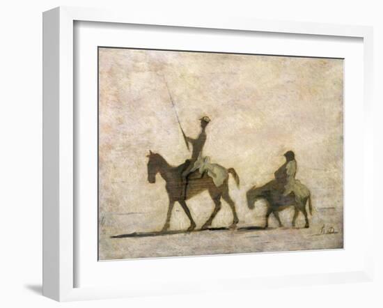 Don Quixote and Sancho Panza-Honore Daumier-Framed Premium Giclee Print