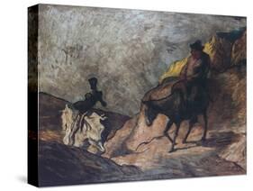Don Quixote and Sancho Panza-Honore Daumier-Stretched Canvas